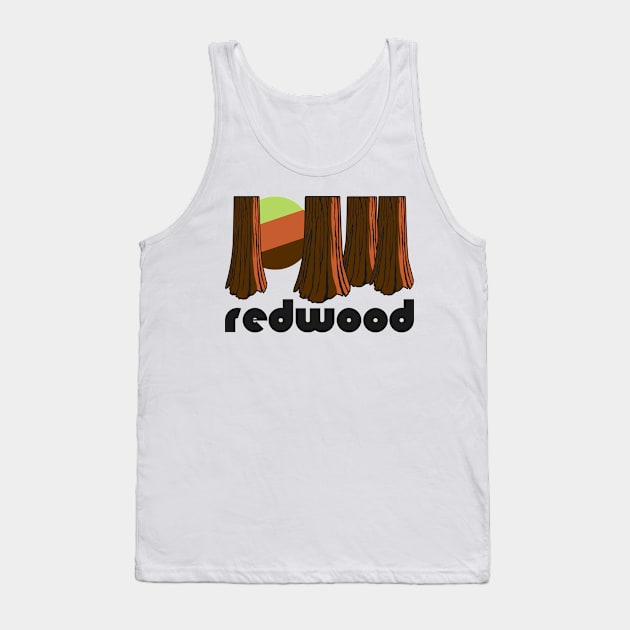 Retro Redwood ))(( Tourist Souvenir National Park Design Tank Top by darklordpug